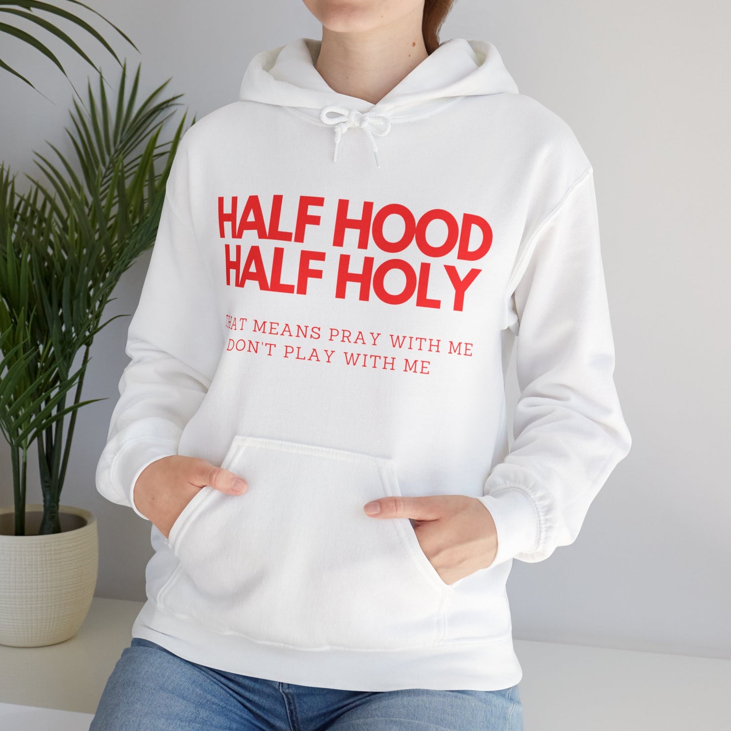 Unisex Heavy Blend™ Hooded Sweatshirt Half Hood Half Holy