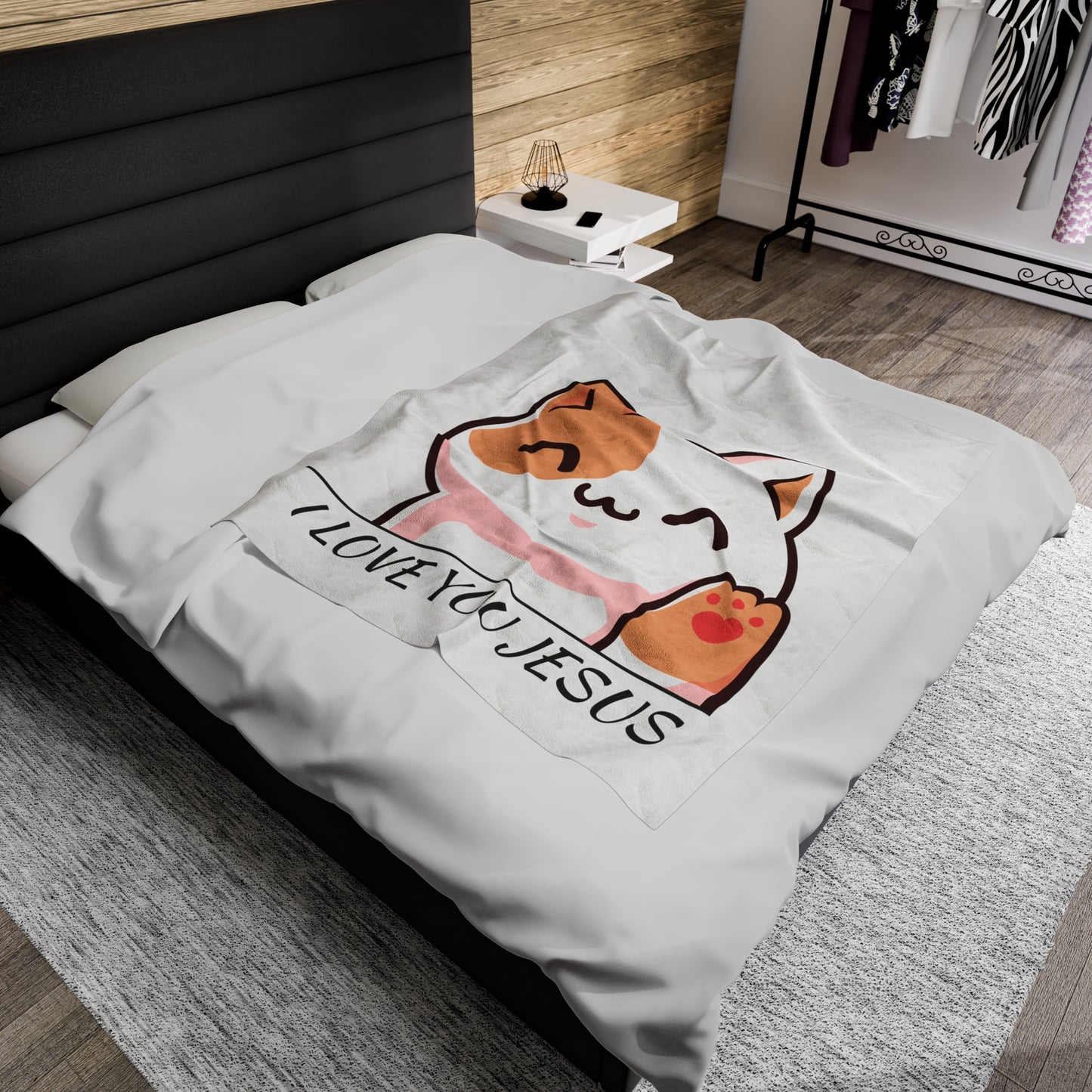Velveteen Plush Blanket I Love you Jesus