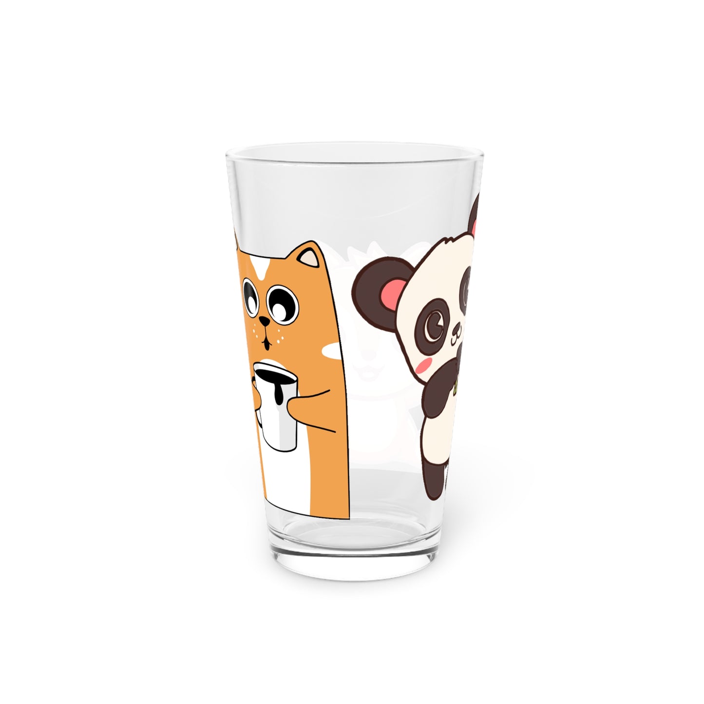 Pint Glass, 16oz Cute Animals