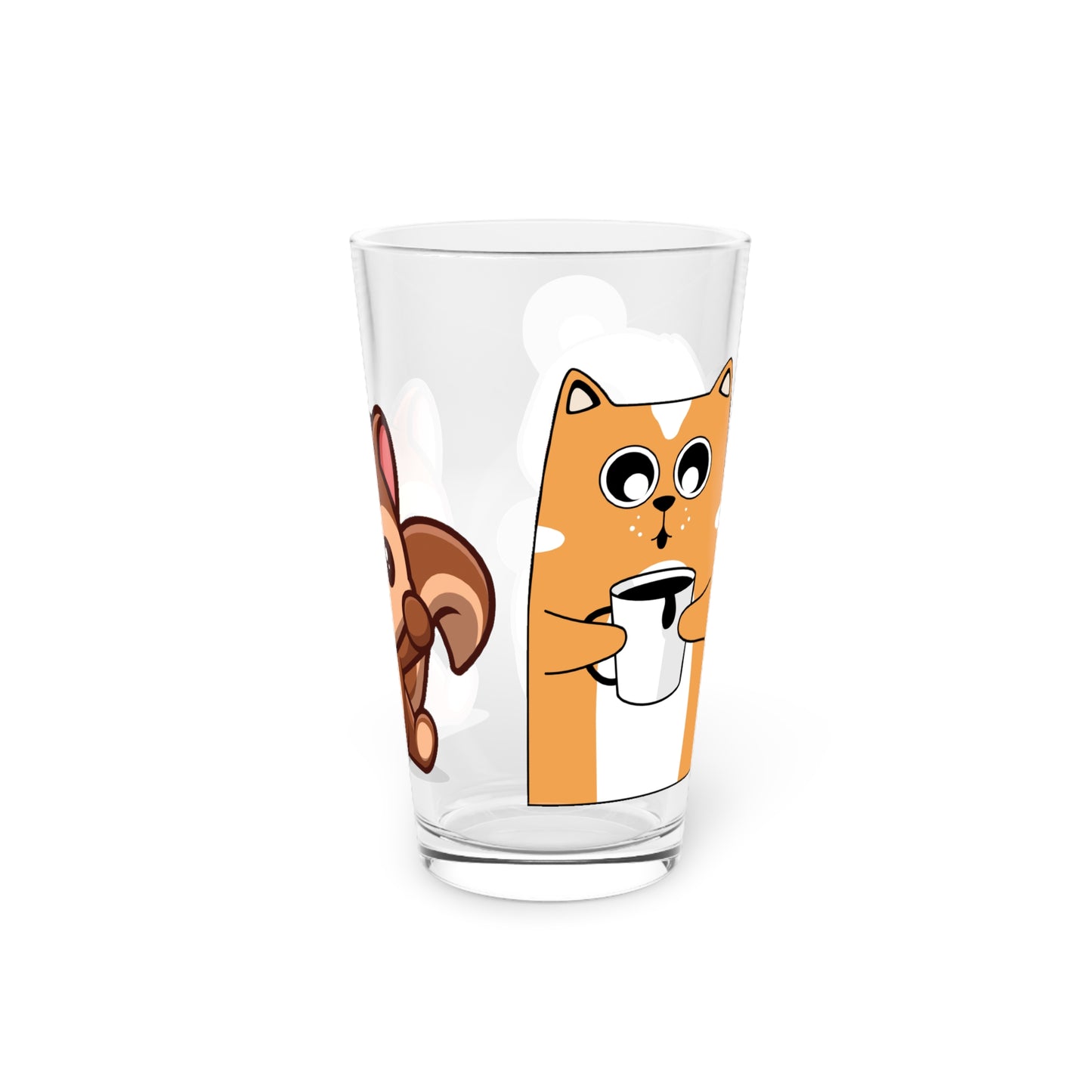 Pint Glass, 16oz Cute Animals