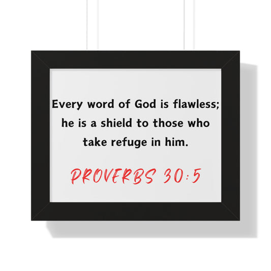 Proverbs 30:5 Framed Horizontal Poster