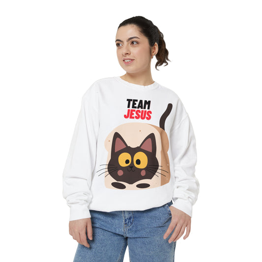 Unisex Garment-Dyed Sweatshirt Team Jesus
