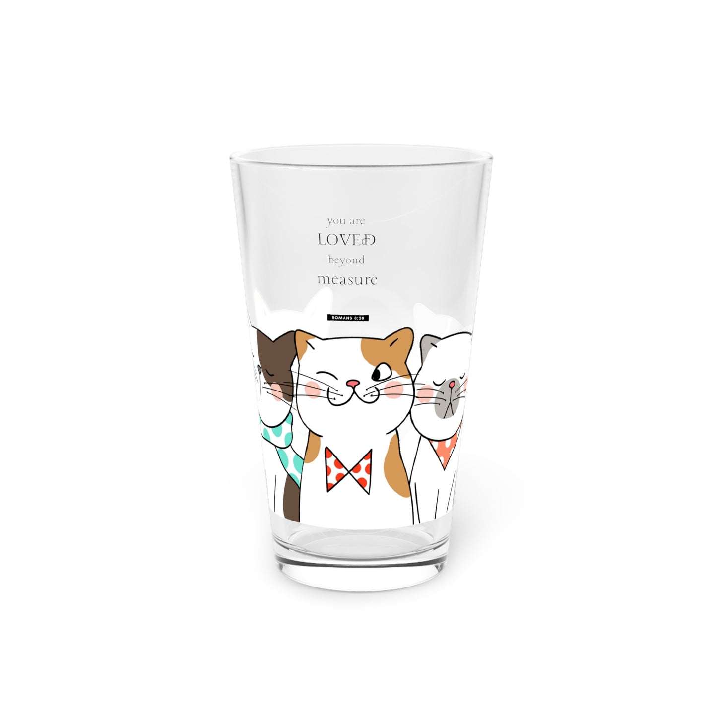 Pint Glass, 16oz Cute Kitties