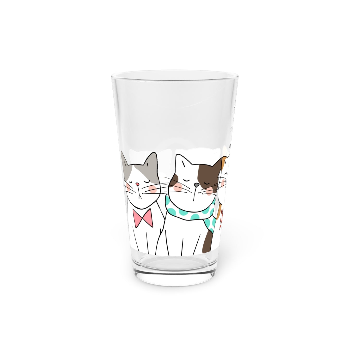 Pint Glass, 16oz Cute Kitties
