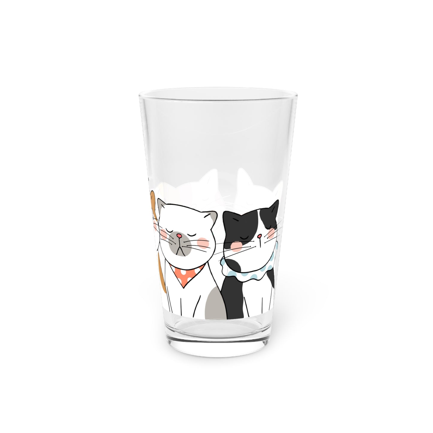 Pint Glass, 16oz Cute Kitties