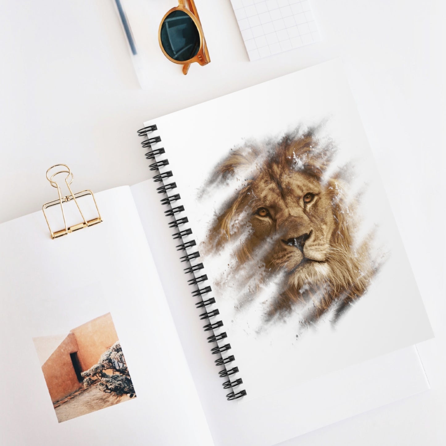 Spiral Notebook - Ruled Line Lion