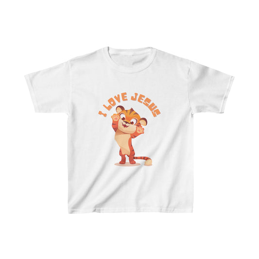 Kids Heavy Cotton™ Tee Cute Tiger Jesus